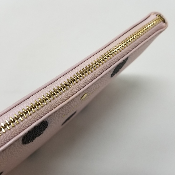 Kate Spade Light Pink & Black Owl Printed Wristlet Clutch ♠️ Novelty Bag - Picture 7 of 10